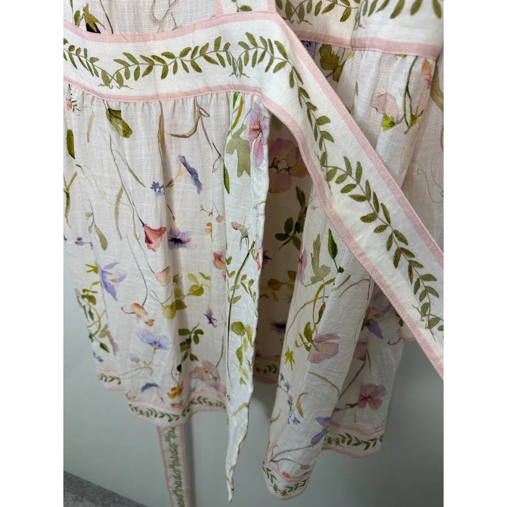 NWT H&M Floral Wrap Dress Large Fairy Botanical LS Feminine Brunch Wedding Chic - Picture 5 of 16